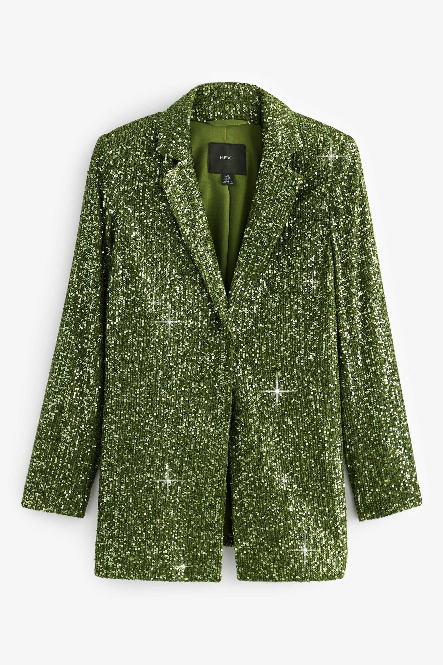 Jackenblazer Einreihiger Blazer mit Pailletten, Kurzgröße