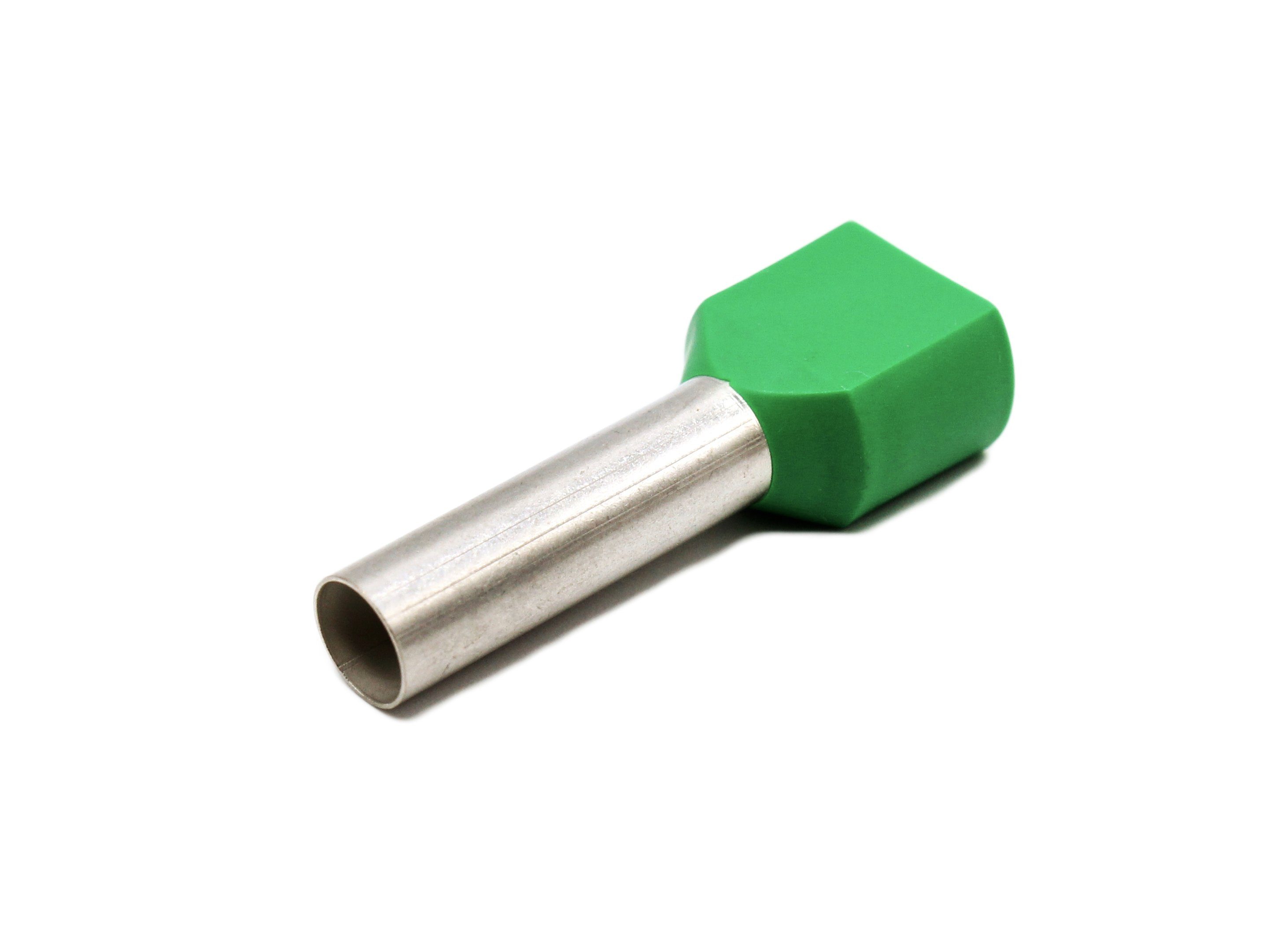 lang 100 Hilpress 2x6,0L. grün Stück x18mm 2x6mm² Hilpress Aderendhülsen isoliert