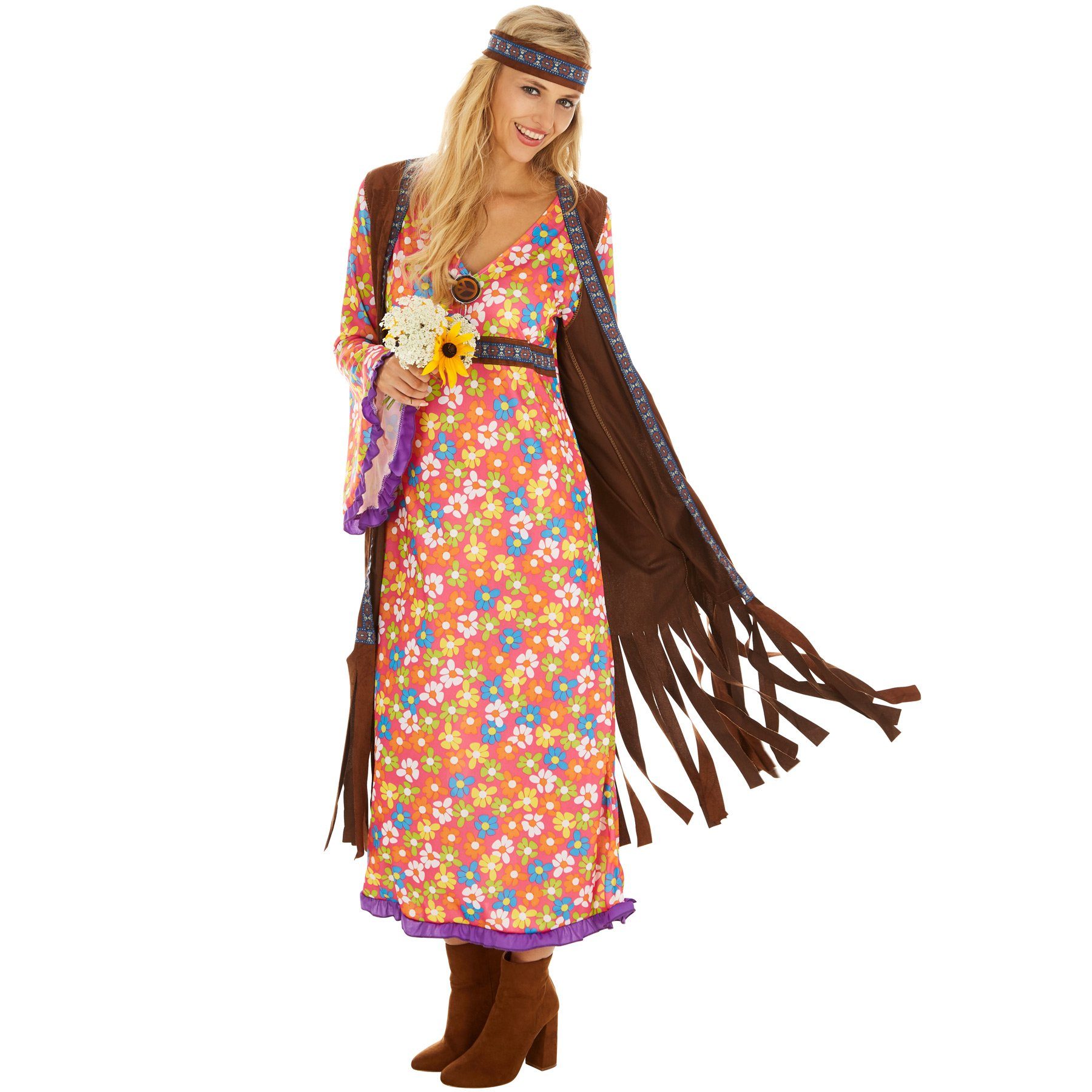 Hippie-Kostüm Frauenkostüm Mrs. Peacemaker