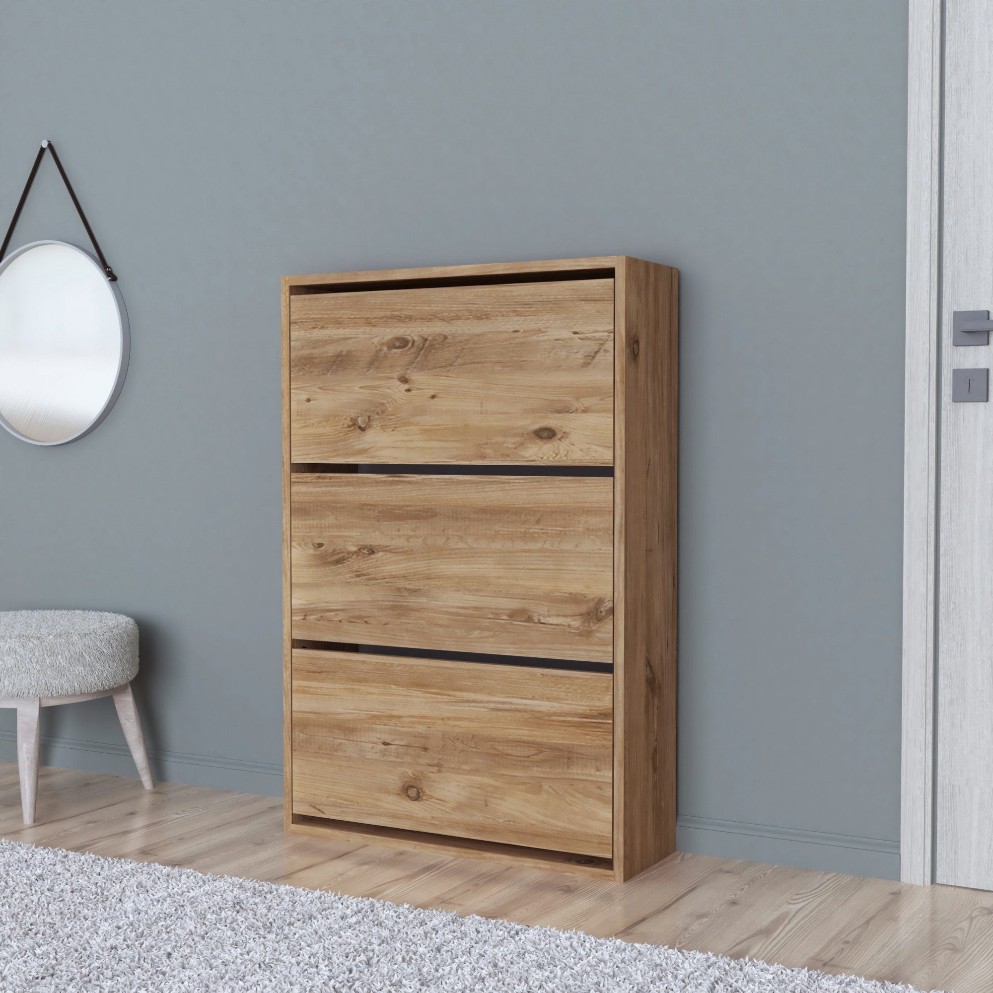 en.casa Schuhschrank »Aurskog« mit Kipptüren 110x73 günstig online kaufen