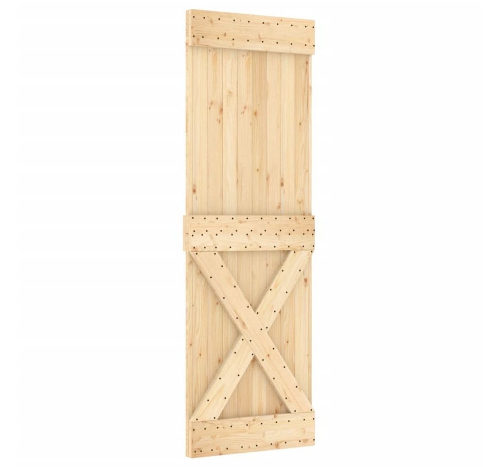 Thumbnail - vidaXL Schiebetür Schiebetür mit Beschlag 70x210 cm Massivholz Kiefer
