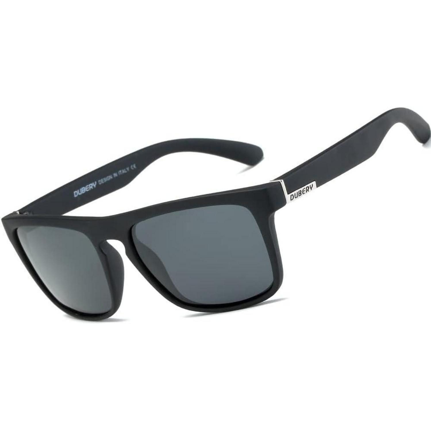 Retrosonnenbrille Sonnenbrille polarisierte Herren Damen UV400 Angeln Pechschwarz