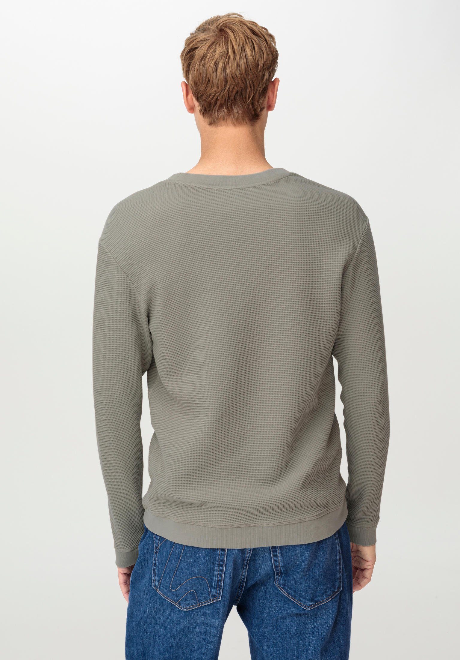 Regular Bio-Baumwolle aus Hessnatur Sweatshirt (1-tlg) kieselgrau reiner