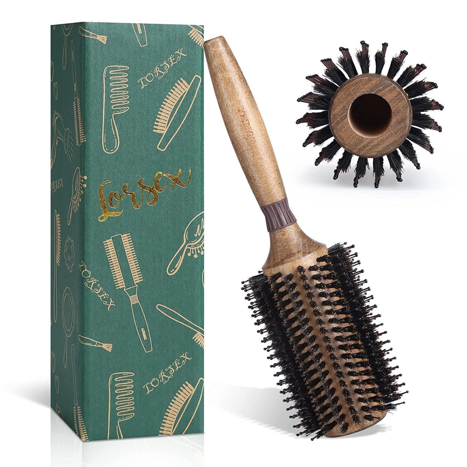 LuxusKollektion Rundbürste Rundbürste Wildschweinborsten Nylonborsten Lockenstyling 40mm