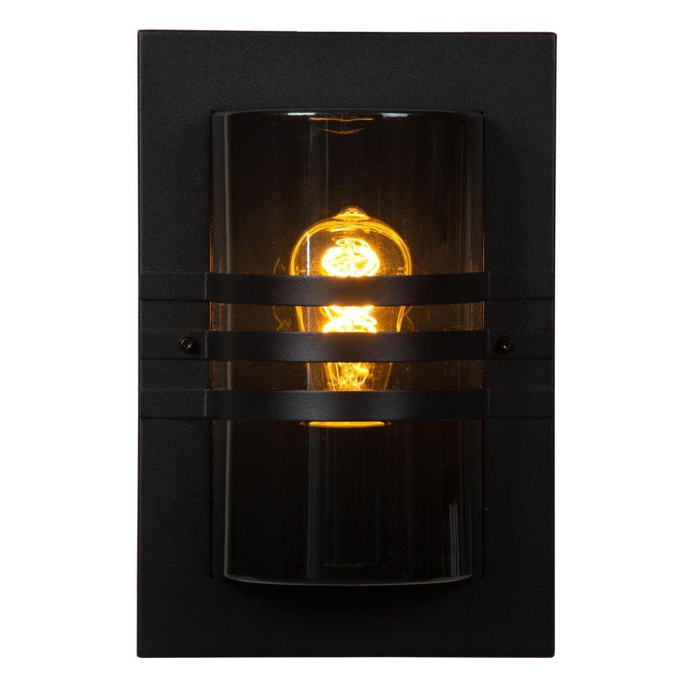 E27 Schwarz keine Deckenleuchte Outdoor-Leuchte und Privas IP44 Aussenwandleuchte, Nein, Wandleuchte Leuchtmittel Aussenlampe, Transparent 330mm, click-licht warmweiss, in enthalten: Angabe,