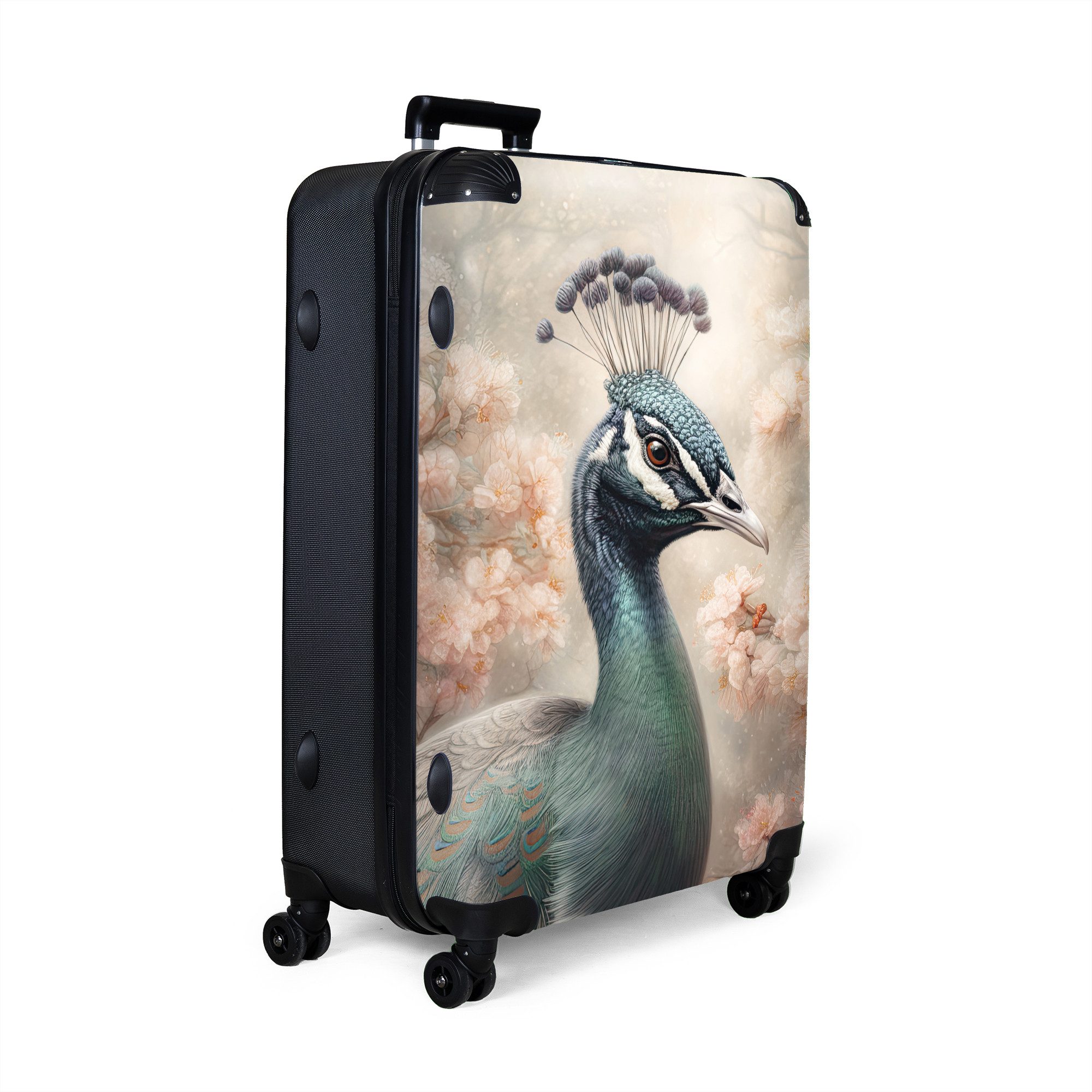NoBoringSuitcases.com© Hartschalen-Trolley Pfau - Vögel - günstig online kaufen