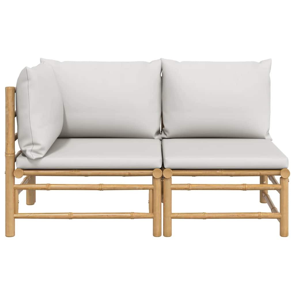 vidaXL Sofaelement 2-tlg. Garten-Lounge-Set Hellgraue Kissen günstig online kaufen
