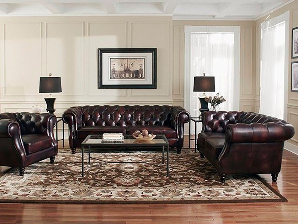 JVmoebel ChesterfieldSofa, 3+2+1 Sitzer Garnitur Sofa Couch online