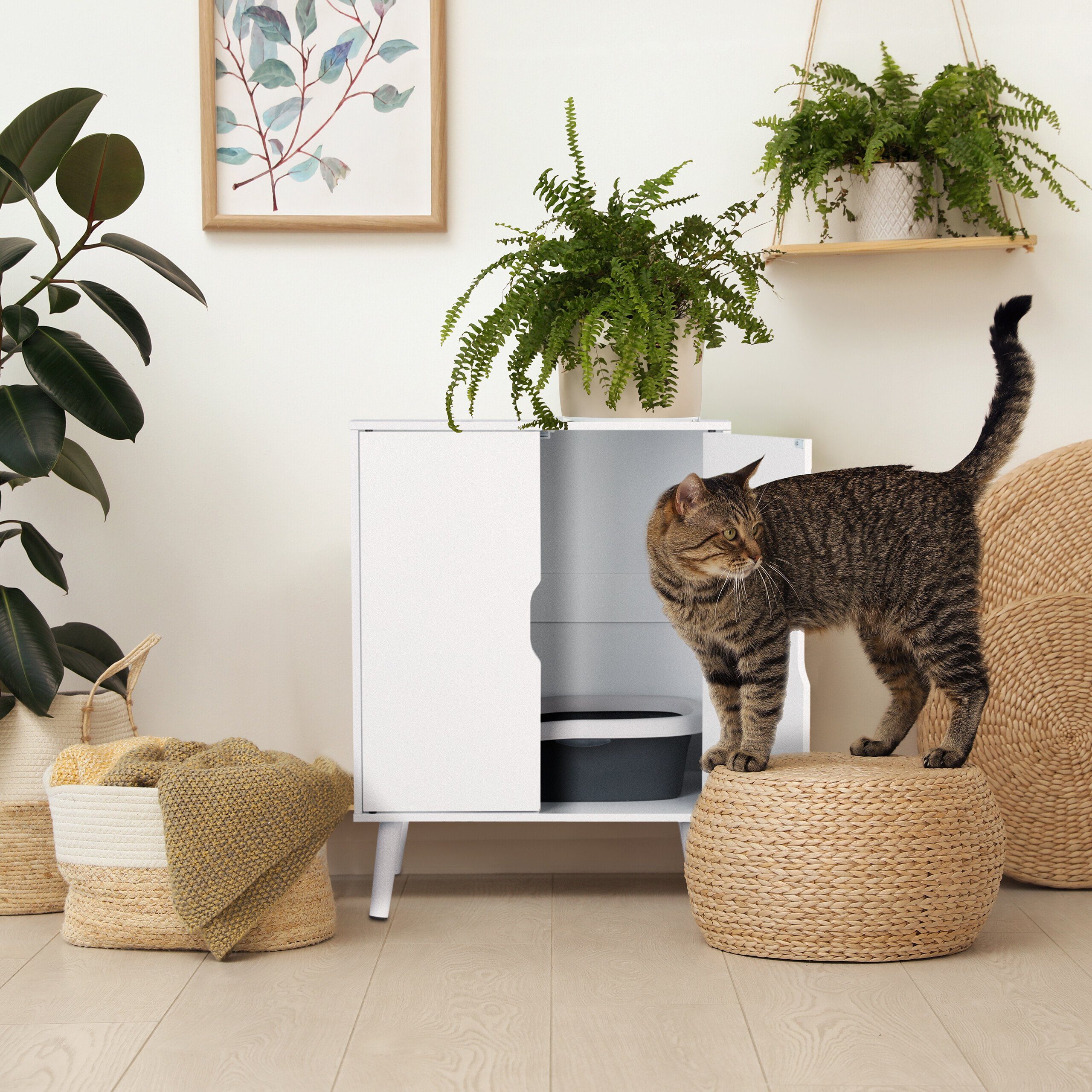 relaxdays Katzenzelt Katzenschrank für Katzentoilette günstig online kaufen