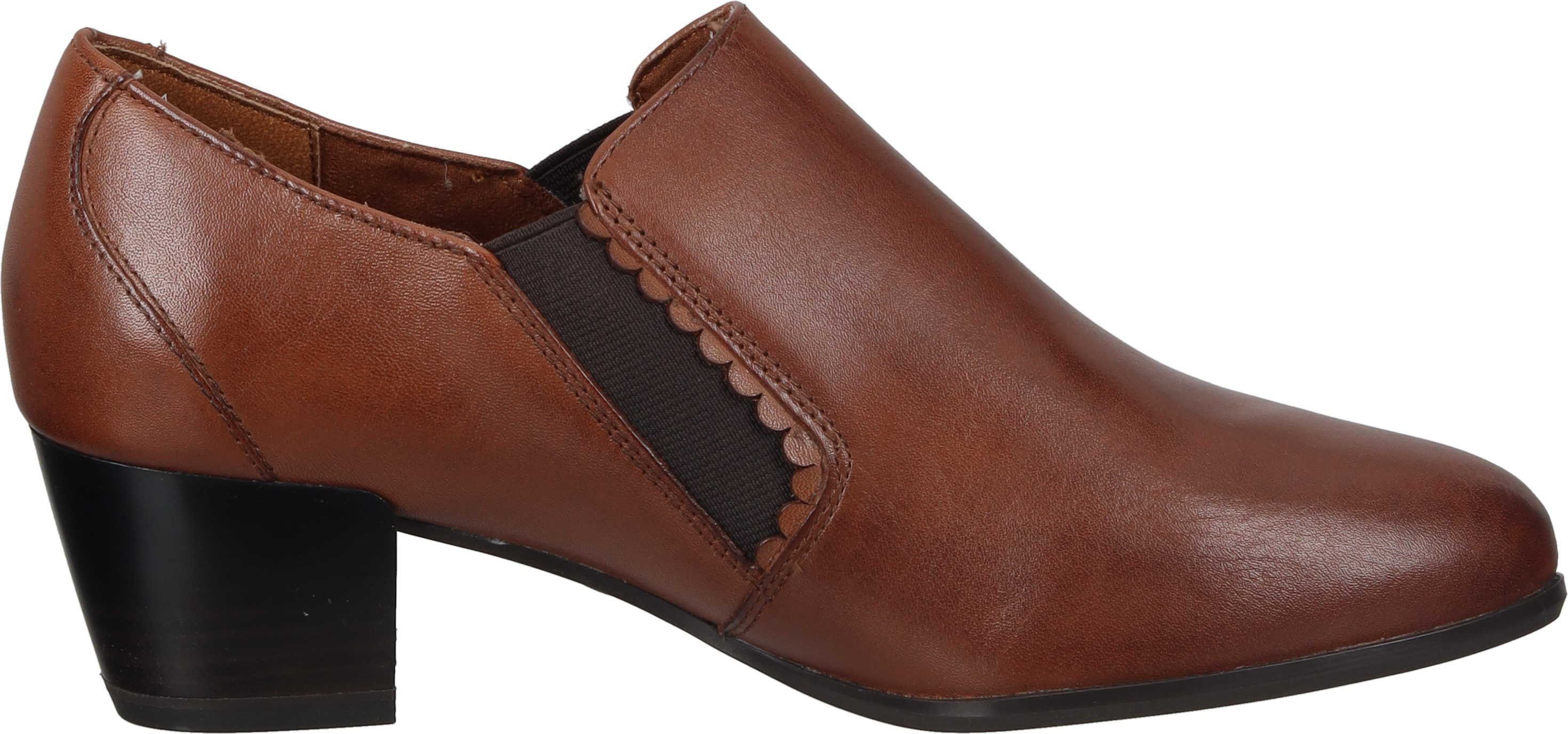 Tamaris Slipper Slipper aus echtem Leder / Braun 305) (COGNAC