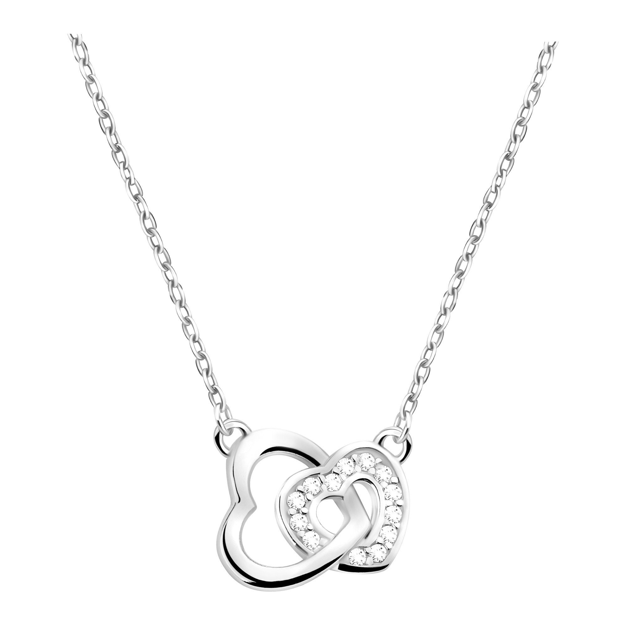 Sofia Milani Kette mit Anhänger Doppeltes Herz, 925 Silber Damen Schmuck - günstig online kaufen