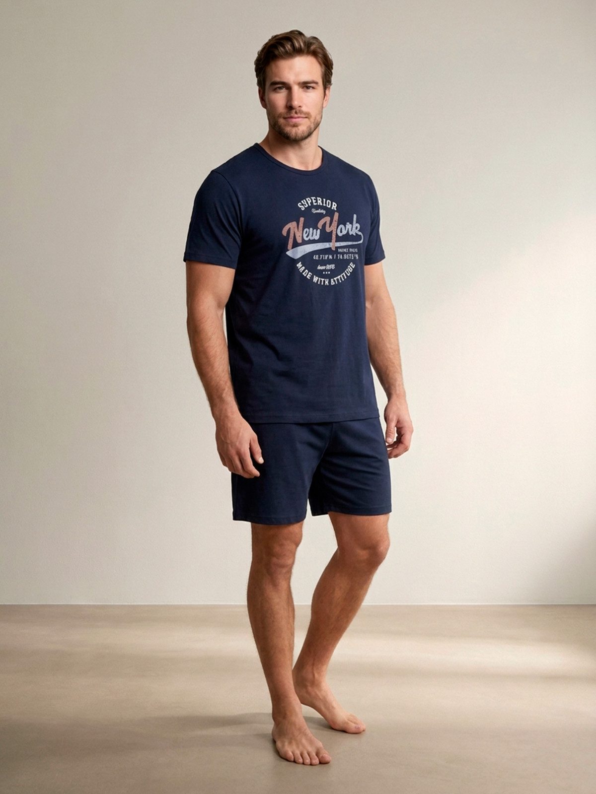 Henry Terre Shorty Paul New York Herren Kurzarm Pyjama Set M - 5XL