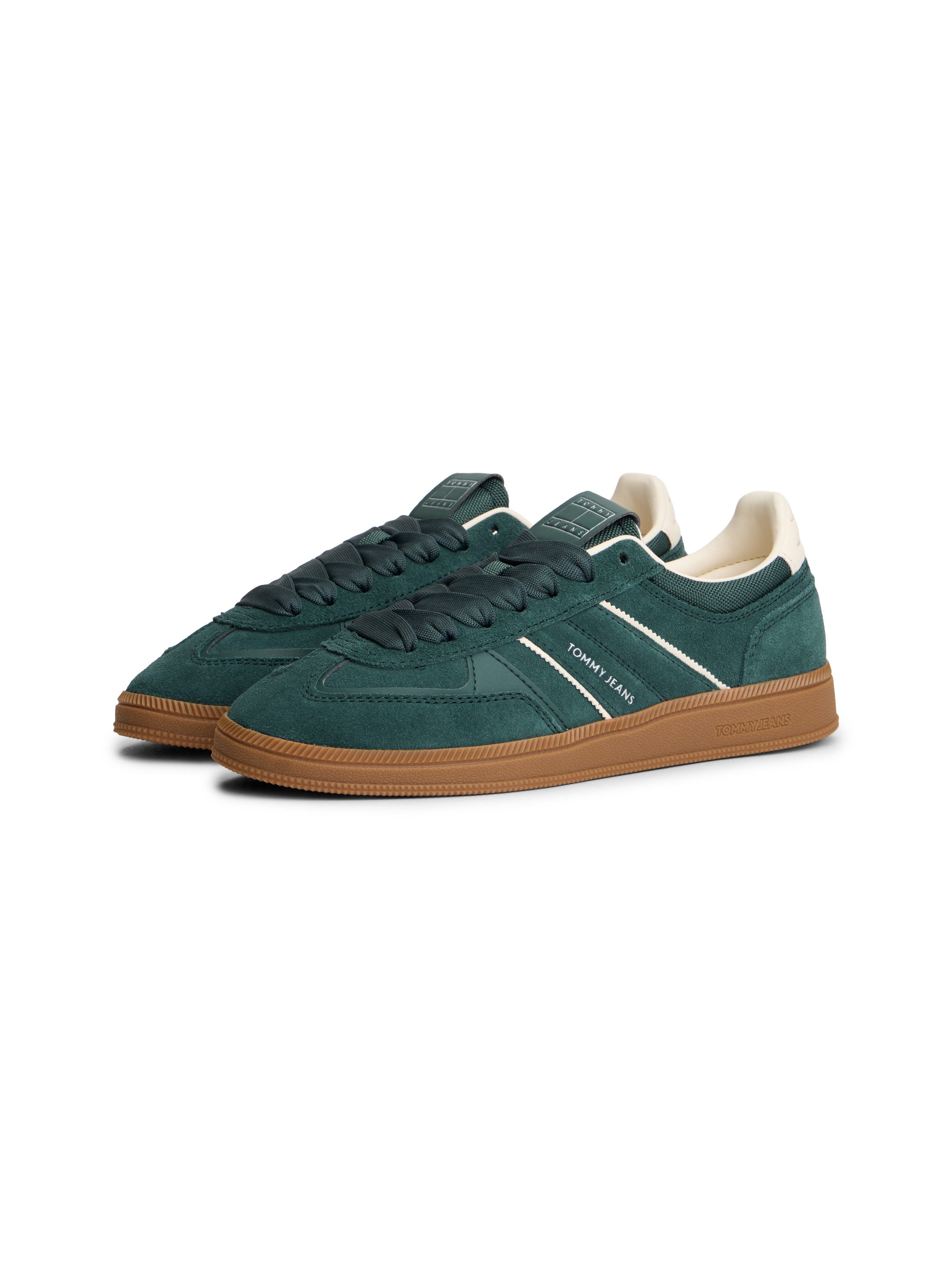 Tommy Jeans THE GREENWICH EDGE SUEDE Plateausneaker Freizeitschuh, Halbschuh, Schnürschuh mit gepolstertem Schaftrand