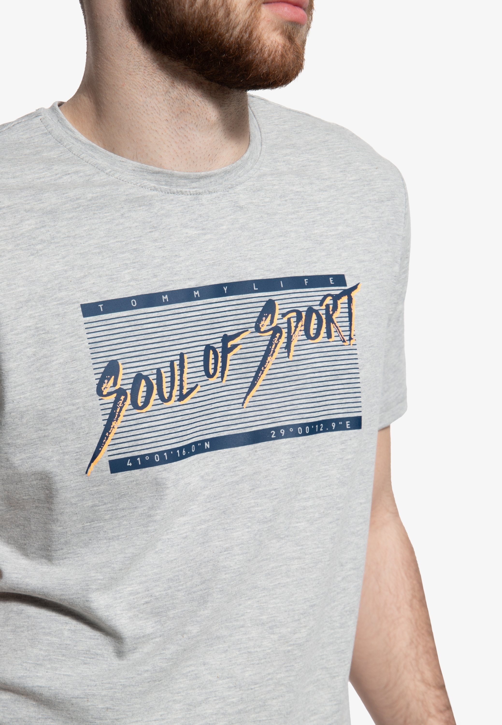 Sport of grau Soul TOMMY (1-tlg) Print-Shirt LIFE