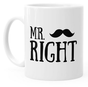 MoonWorks Tasse Kaffee-Tasse Mr Right Geschenk Partner Mann Hochzeit Trauung Ehepaar MoonWorks®, Keramik