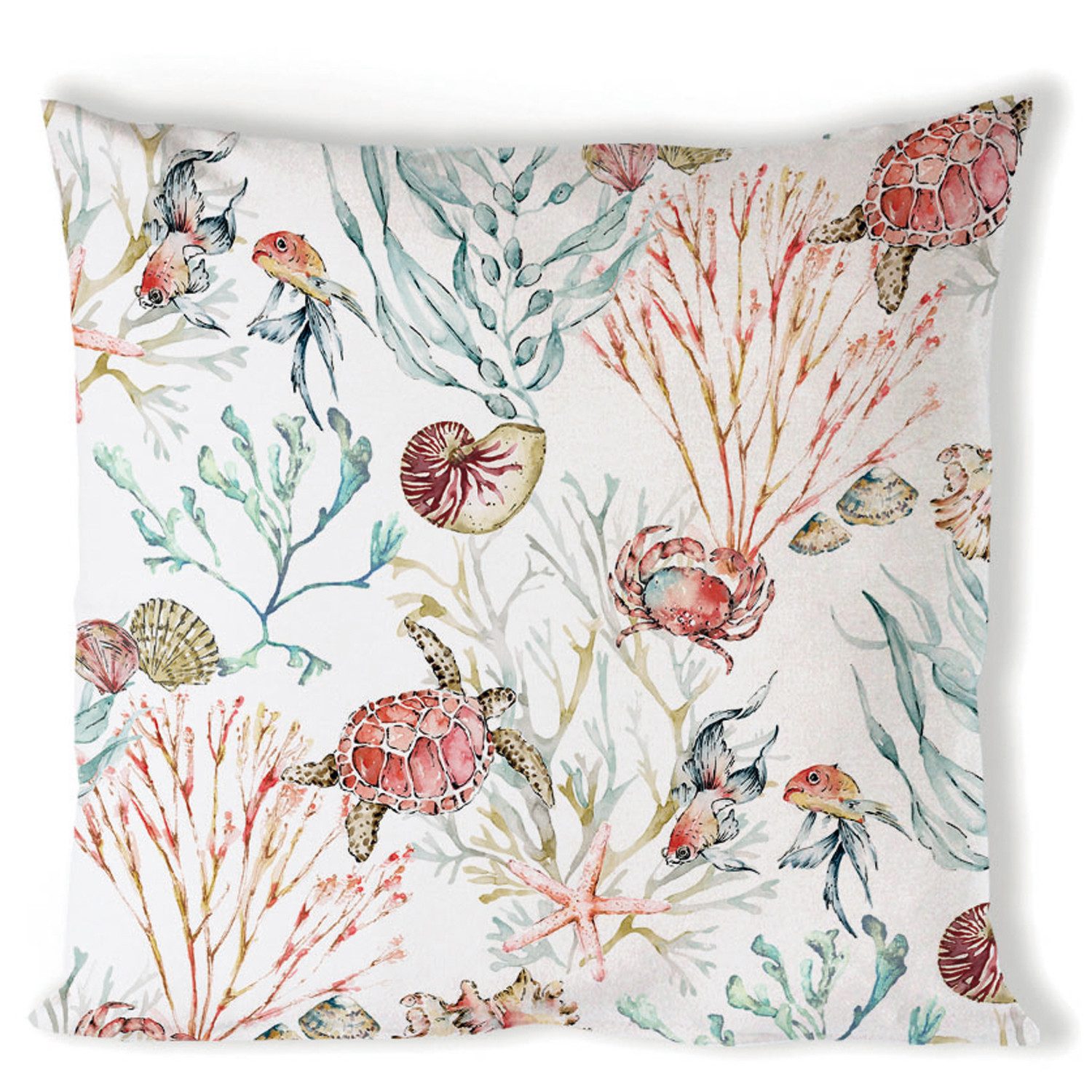Ambiente® Dekokissen Sea Animals, Dekokissen Kissenbezüge ohne Füllung Baumwolle 40x40 cm