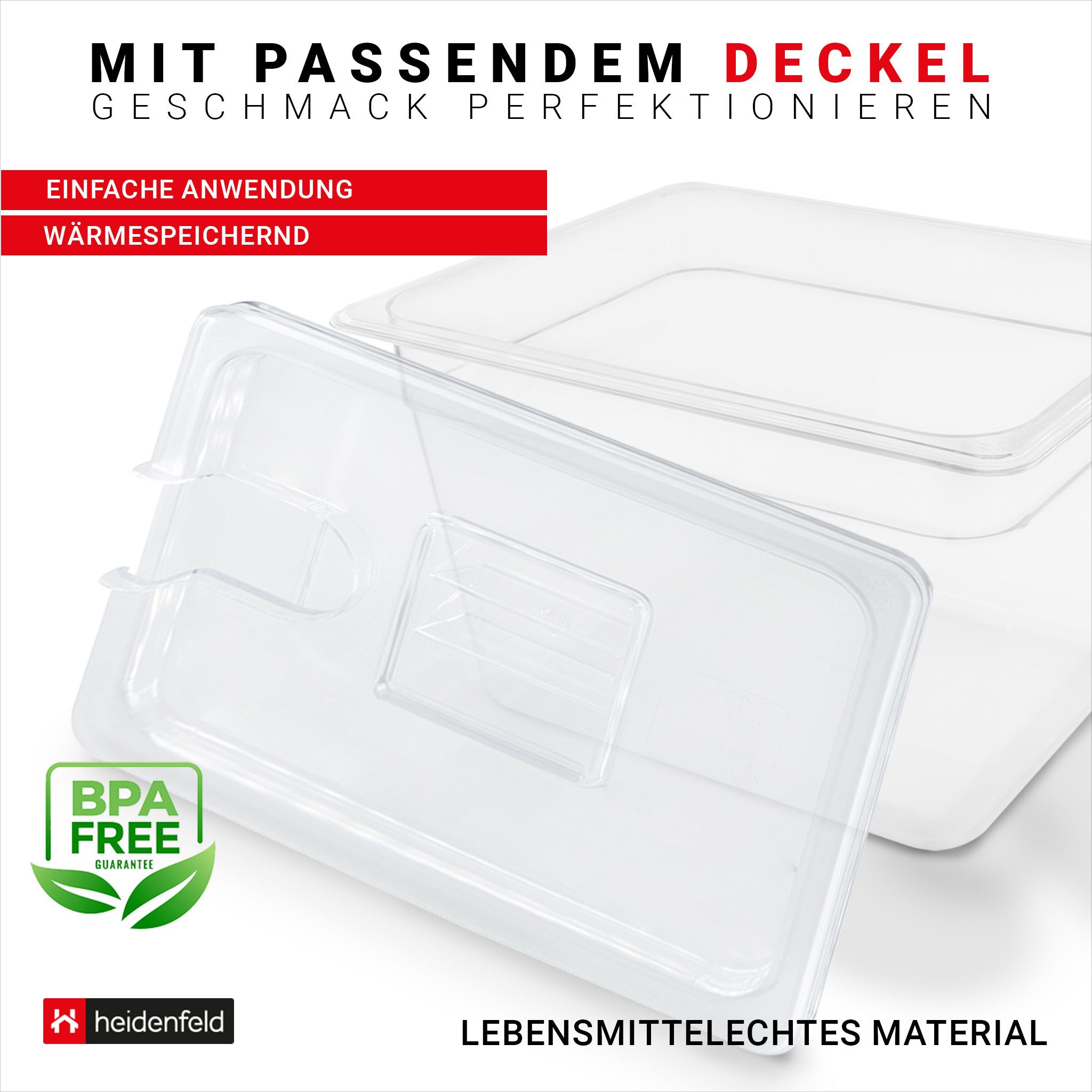 Heidenfeld Sous-Vide Stick SVS11 - Sous Vide Garer Komplettset inkl. Behälter - Volumen 11l, Sous Vide Stick Zubehör - Wasserbad für Garer