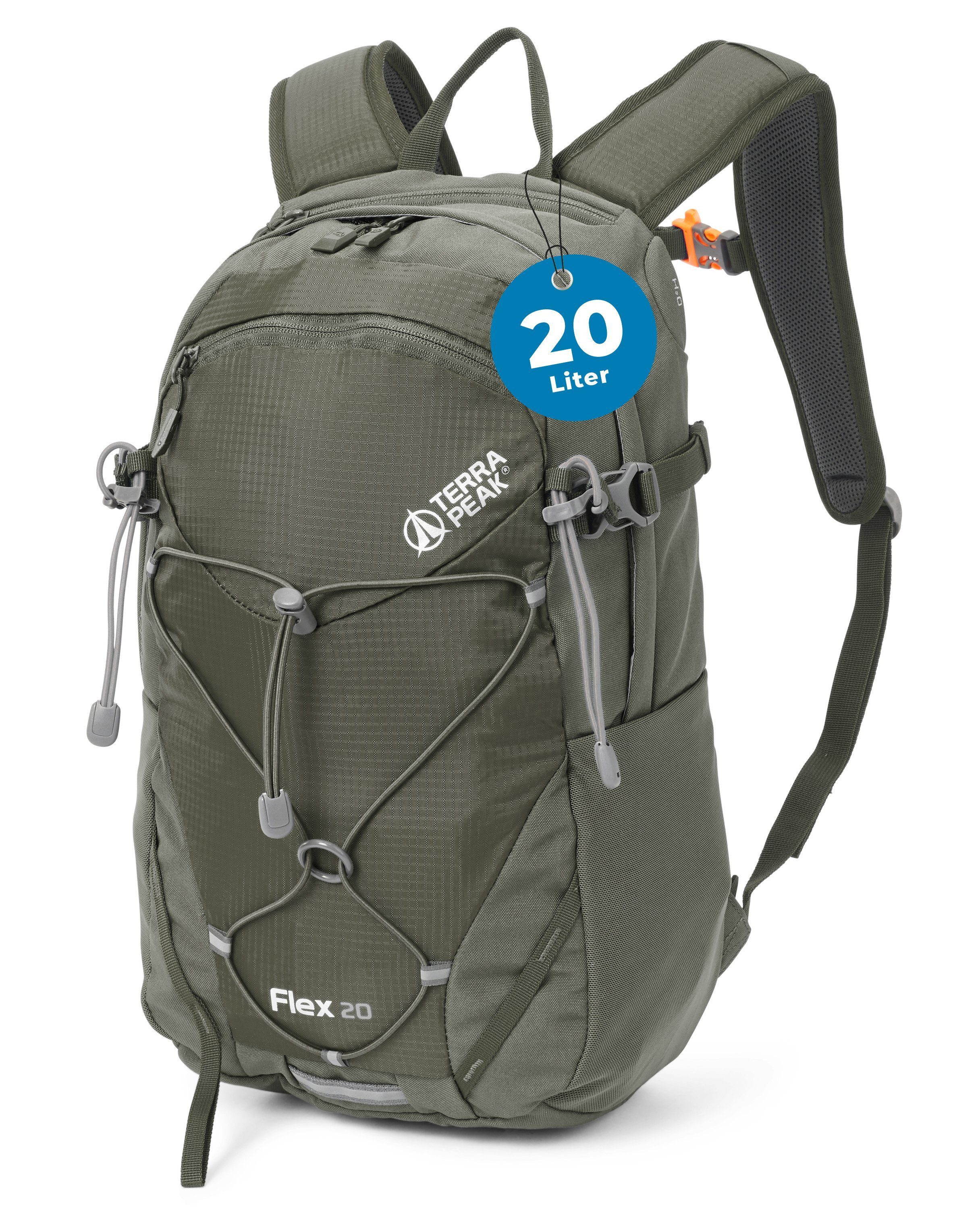 Terra Peak Wanderrucksack Flex 20, 20L klein mit YKK Reißverschluss Trekkingrucksack mit Hüftgurt