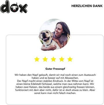 DDOXX Futternapf Fressnapf für Hunde & Katzen, rutschfest, Edelstahl & Melamin, Edelstahl Melamin, Langlebig,Robust,Rutschfest