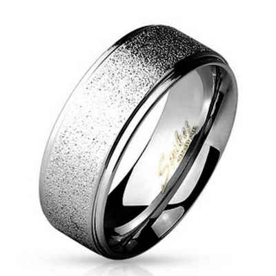 BUNGSA Fingerring Ring zwei Aussenringe Silber aus Edelstahl Herren (Ring, 1-tlg), Männer