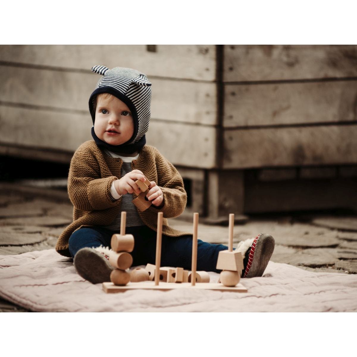 Woodenstory Steckspielzeug Steckspiel XL Natur Holzspielzeug