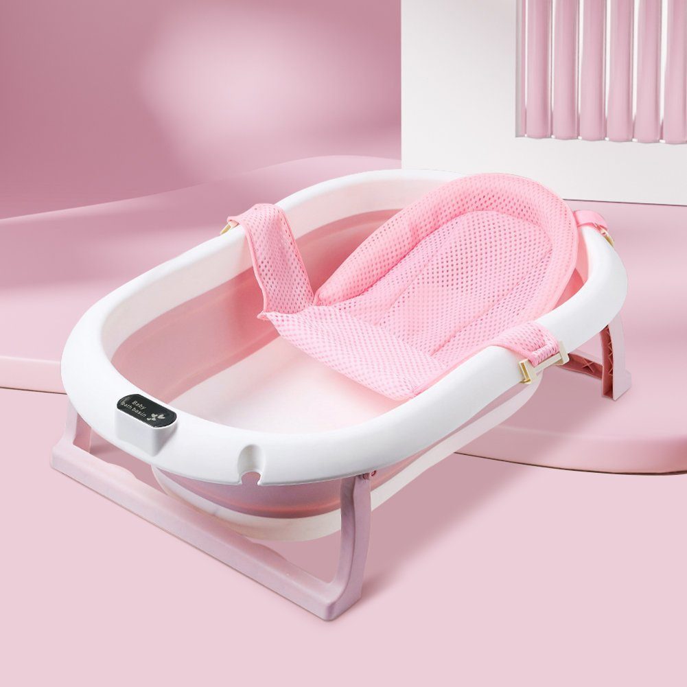 DAKYAM Babybadewanne Faltbadewanne Badewanne Babywanne, Größe: 80 cm × 50 cm × 21 cm, mit verstellbarer Netz–Matratze