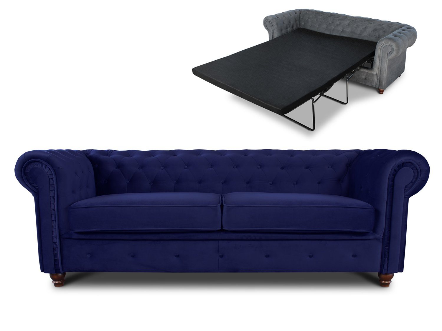 Sofnet Schlafsofa Asti 3 Bis, Sofagarnitur, Sofa mit Bettsofa Chesterfield 3-er, Schlaffunktion