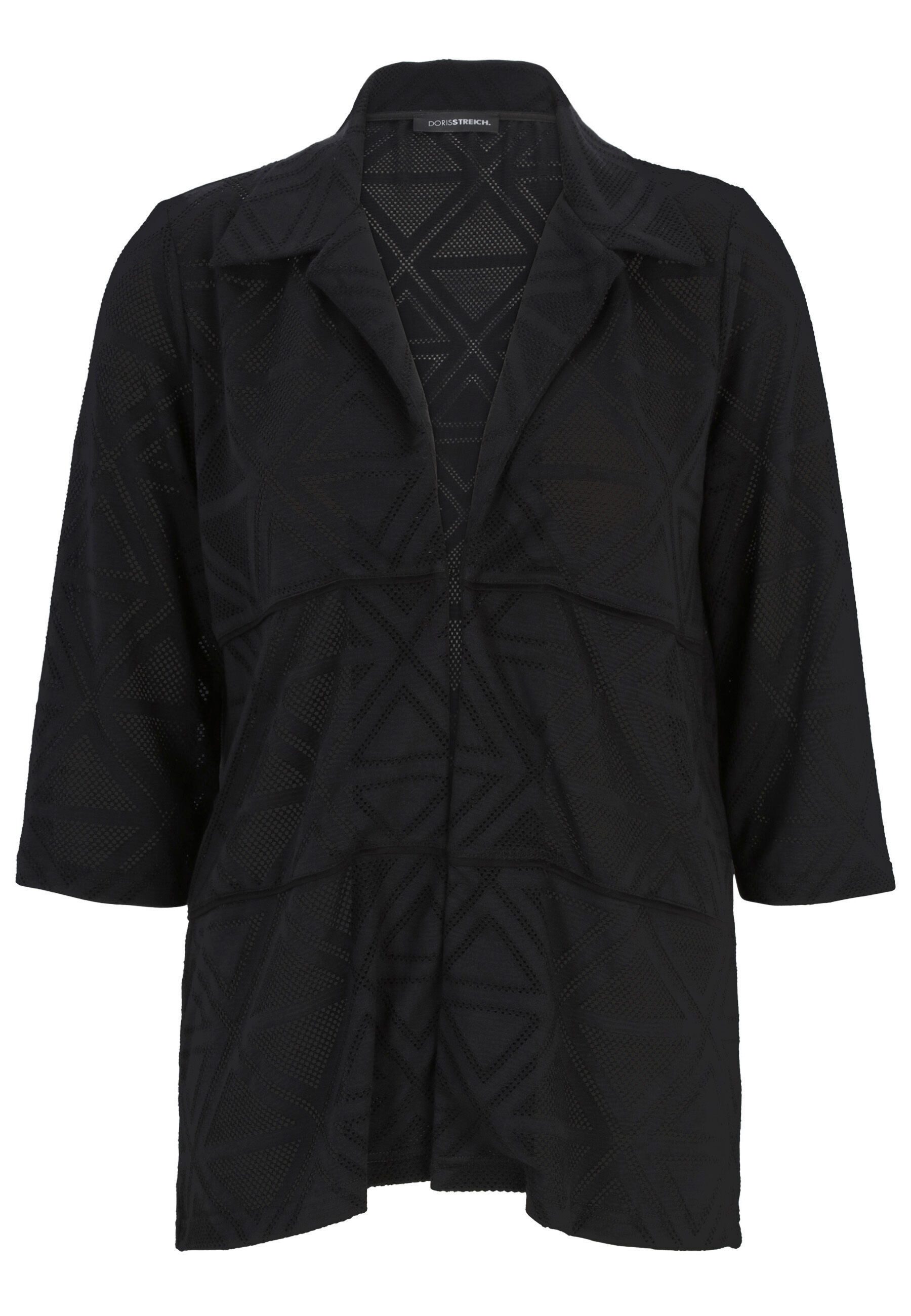 Doris Streich Jacquardstrickjacke mit edlem Reverskragen