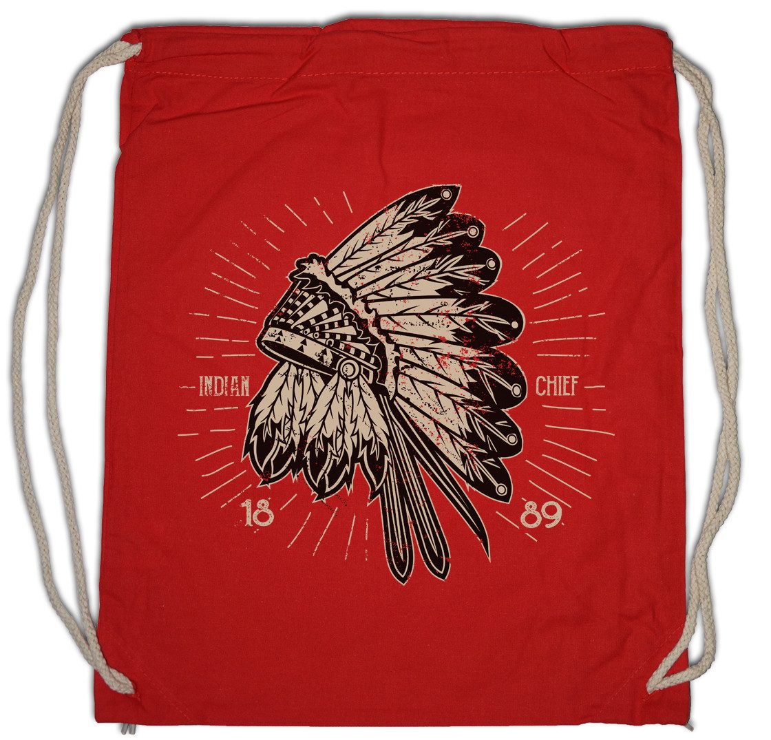 Turnbeutel Indian Chief Hat Turnbeutel Ureinwohner Häuptling Zeichen