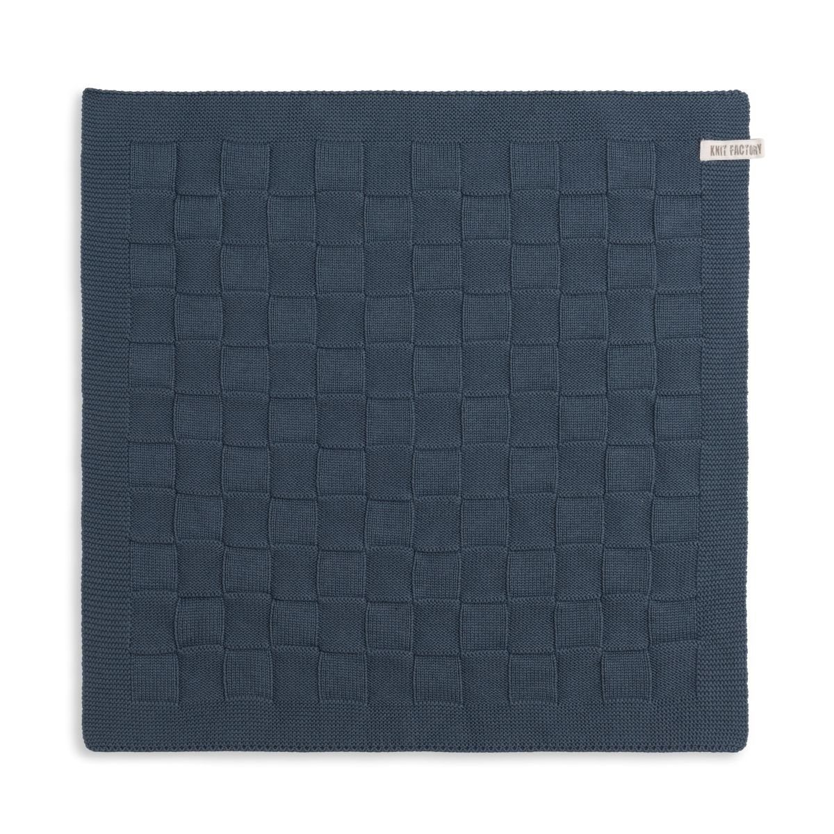 Knit Factory Geschirrtuch Uni Küchenhandtücher 50x50 cm Glatt Dunkelblau, aus 100% Baumwolle, Premium-Qualität - Vielfältig einsetzbares