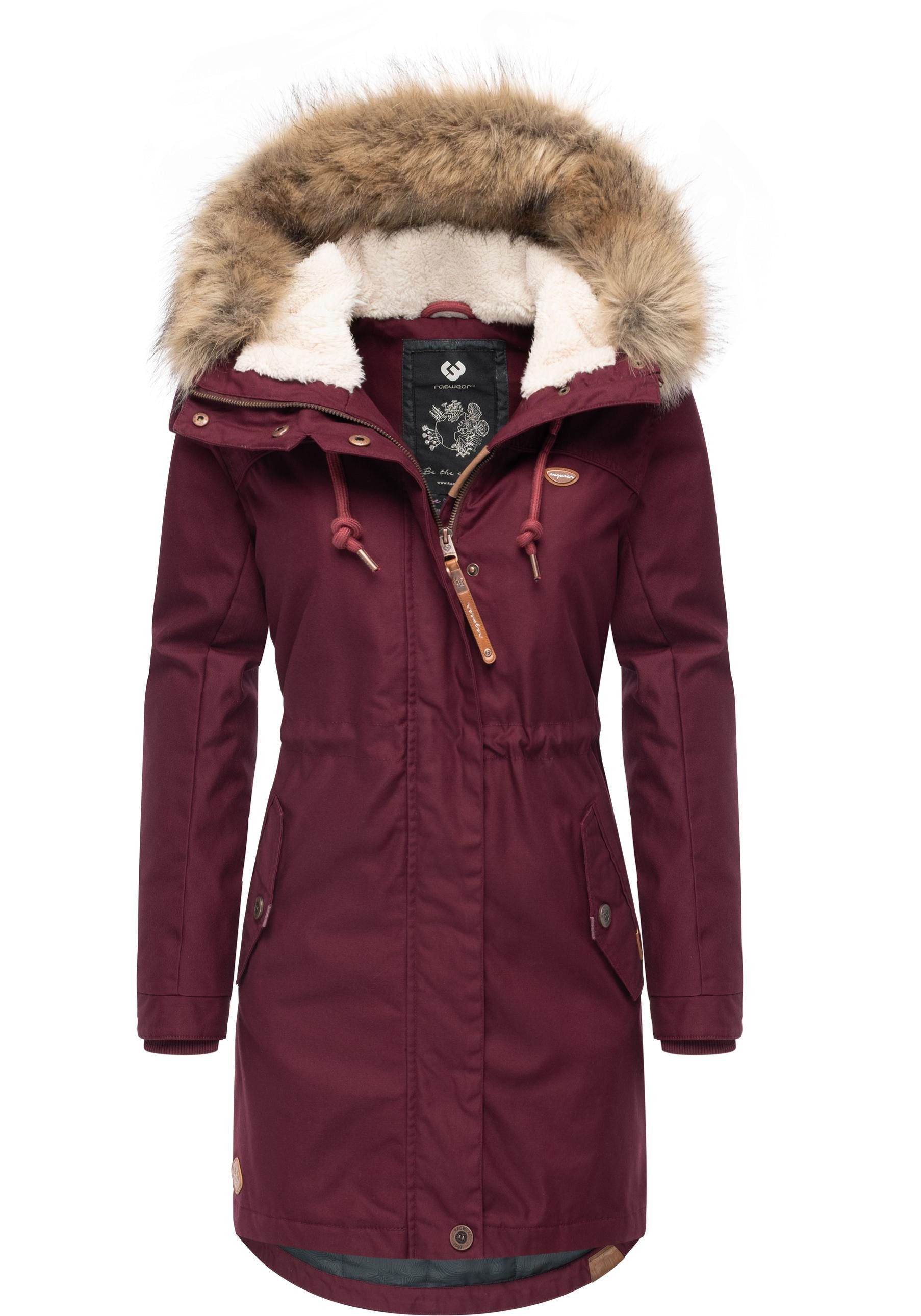 Ragwear Winterjacke Tawny stylischer Winterparka mit großer Kapuze und Kuns günstig online kaufen