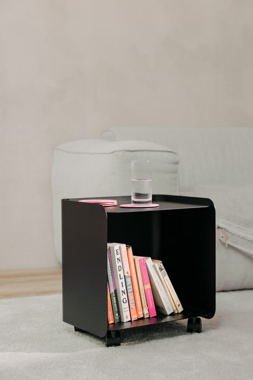 Metallbude Rollcontainer JUNO, variabel nutzbar als Beistelltisch, Nachttisch oder Organizer