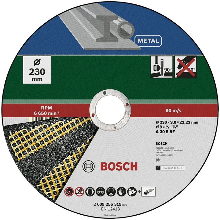 Bosch Home & Garden Trennscheibe DIY (10-tlg) für Winkelschleifer Metall Ø 230 mm gerade