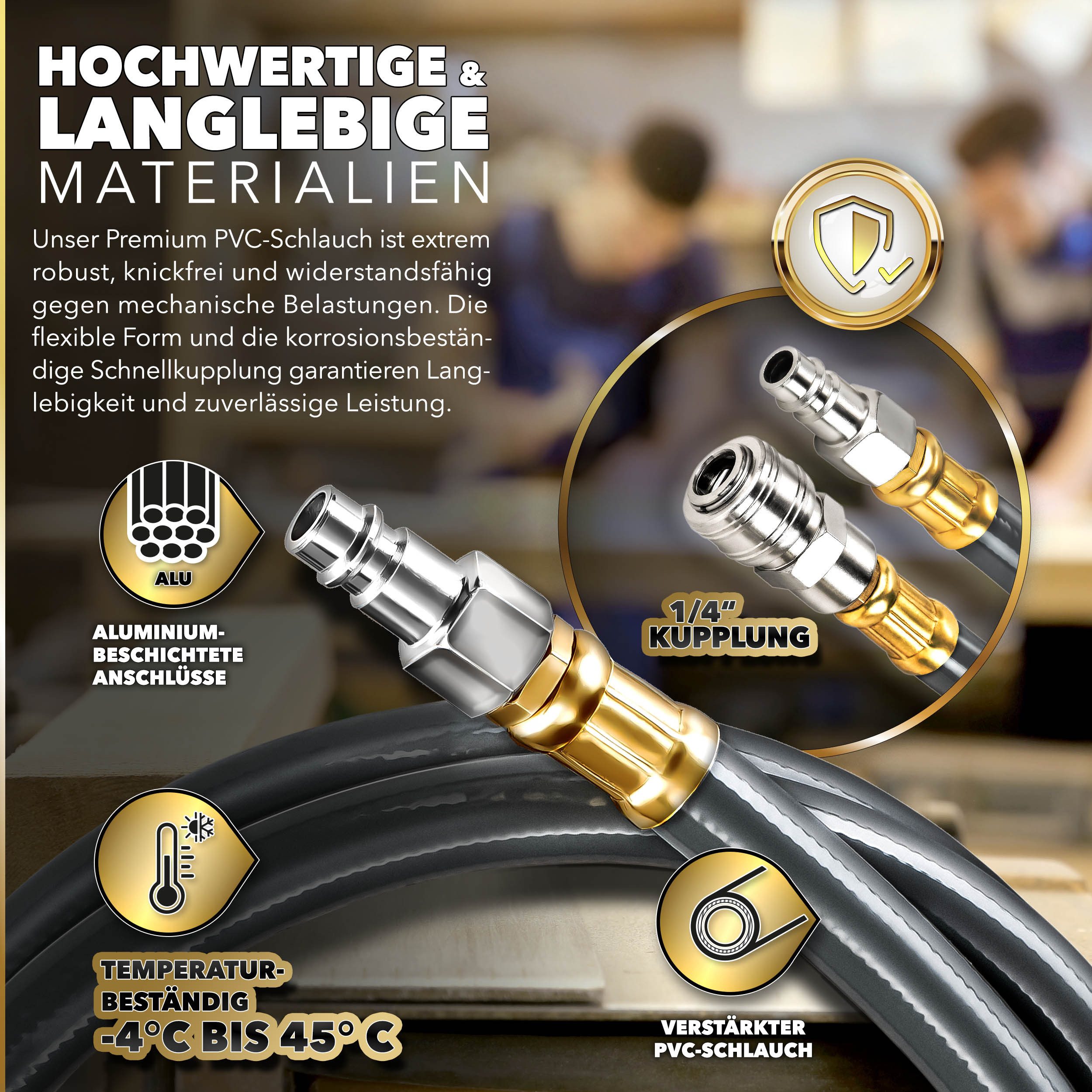 TRESKO Schlauchbox Druckluftschlauch Aufroller Automatik 10 - 30m, Druckluftschlauch-trommel