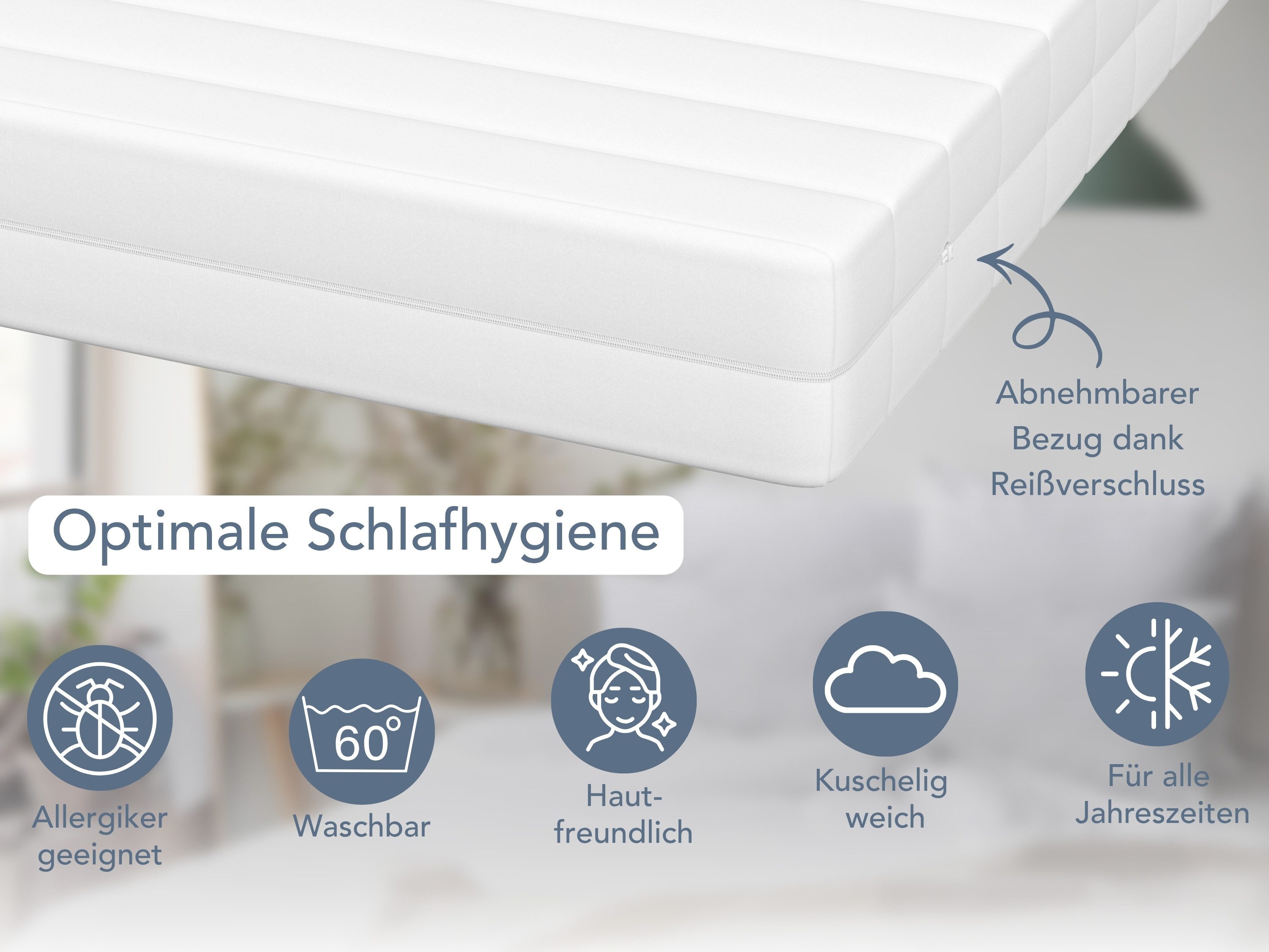Kaltschaummatratze Punktelastische Matratze Pure, verschiedene Härtegrade - H2, H3 & H4, XDREAM, 11 cm hoch, allergikergeeignet, atmungsaktiv - unterschiedliche Größen