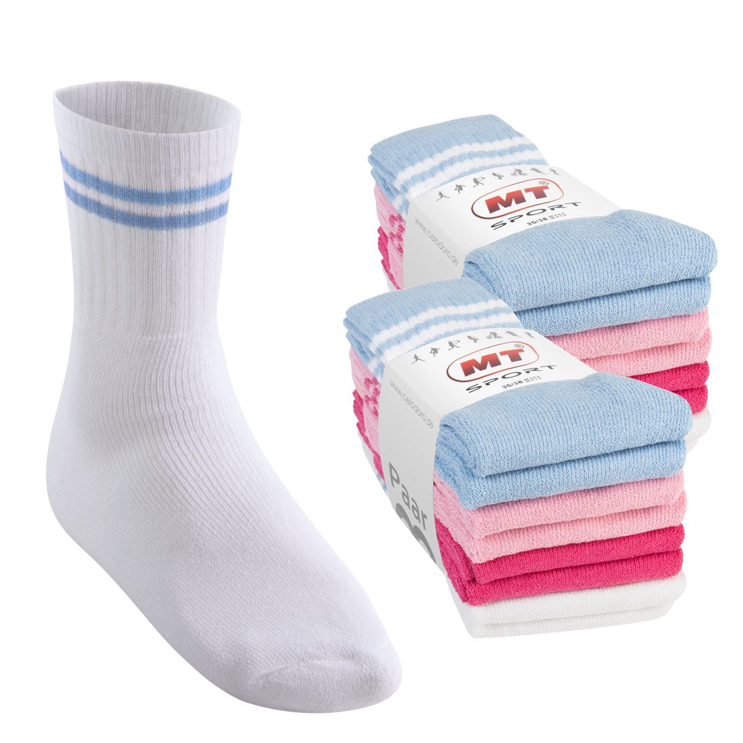 Paar) Sport- Freizeitsocken / & MT Tennissocken Paar 16 (8-32 Damen/Herren Tennissocken (16-Paar) Pastell