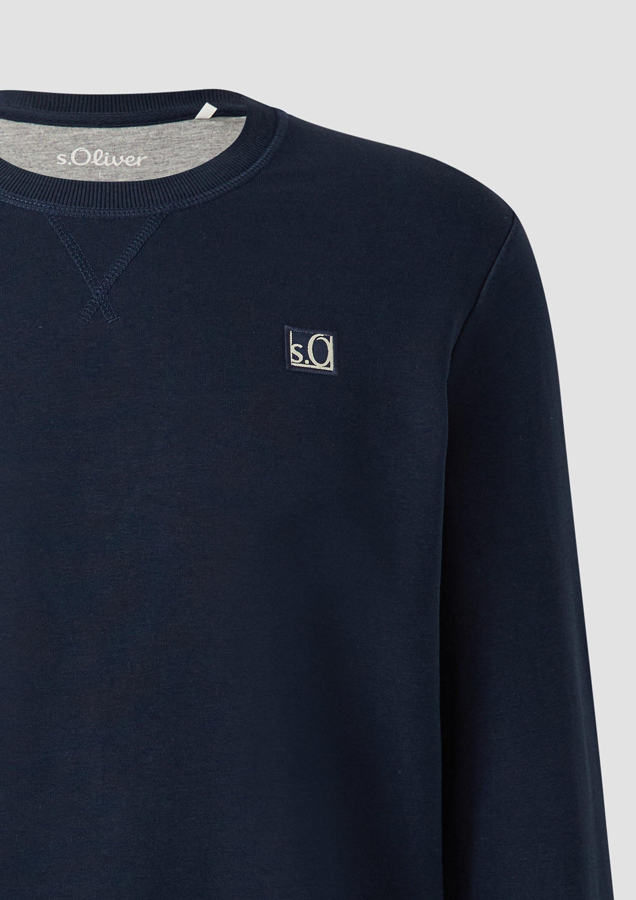 s.Oliver Sweatshirt Sweatshirt Weiches Sweatshirt aus Baumwollmix mit Crew Neck