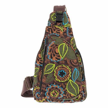 KUNST UND MAGIE Schultertasche Slingbag Brusttasche Hippie Bodybag Schultertasche Rucksack Bunt S