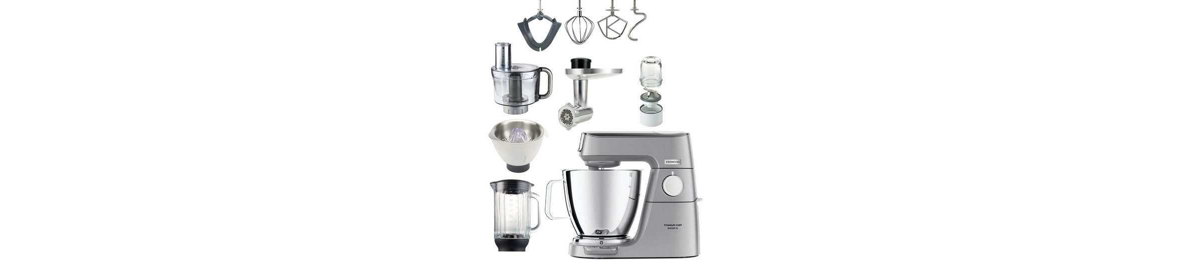 KENWOOD Küchenmaschine Titanium Chef Baker XL KVL85.704SI mit integrierter EasyWeigh Waage, 1200