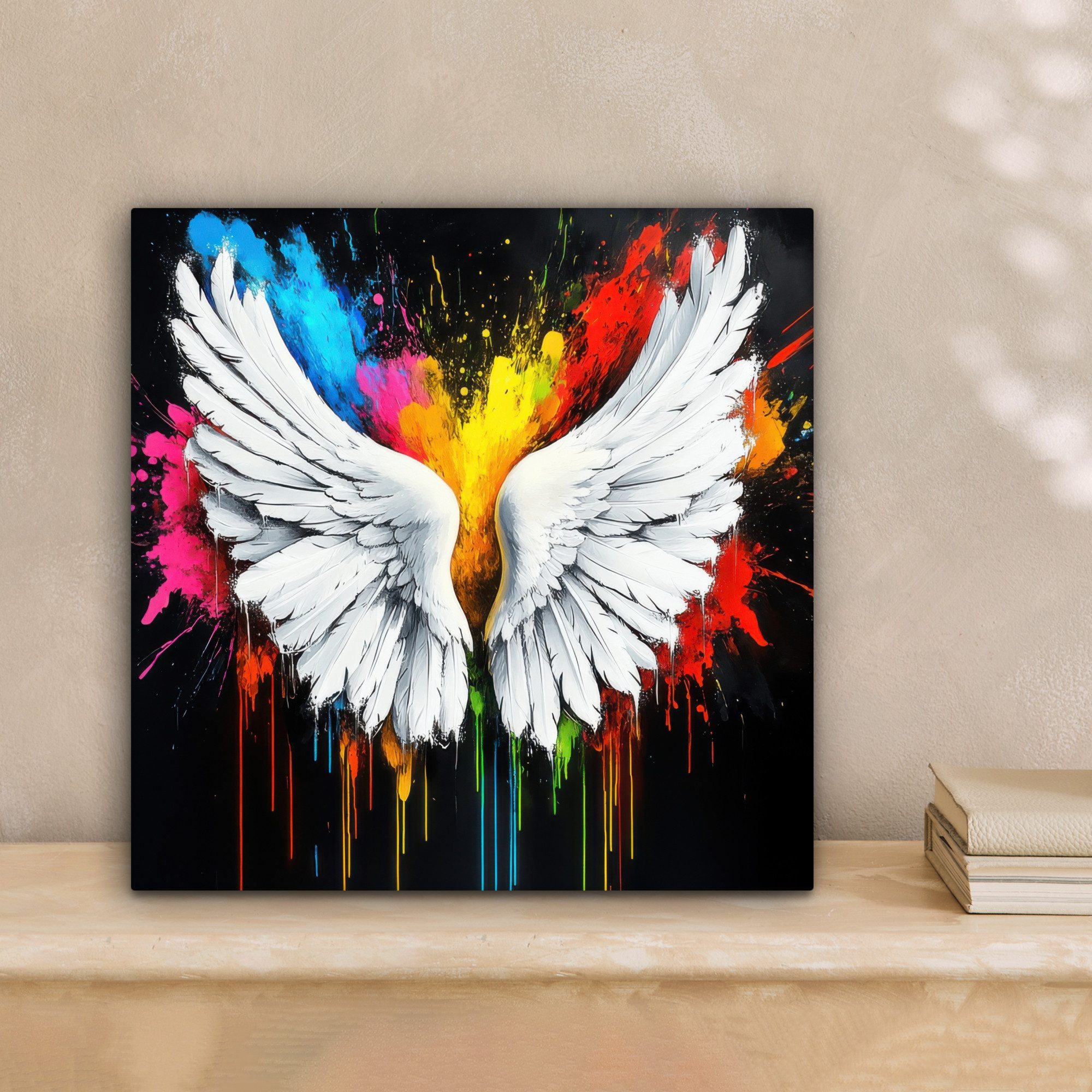 OneMillionCanvasses® Leinwandbild Flügel - Farbspritzer - günstig online kaufen