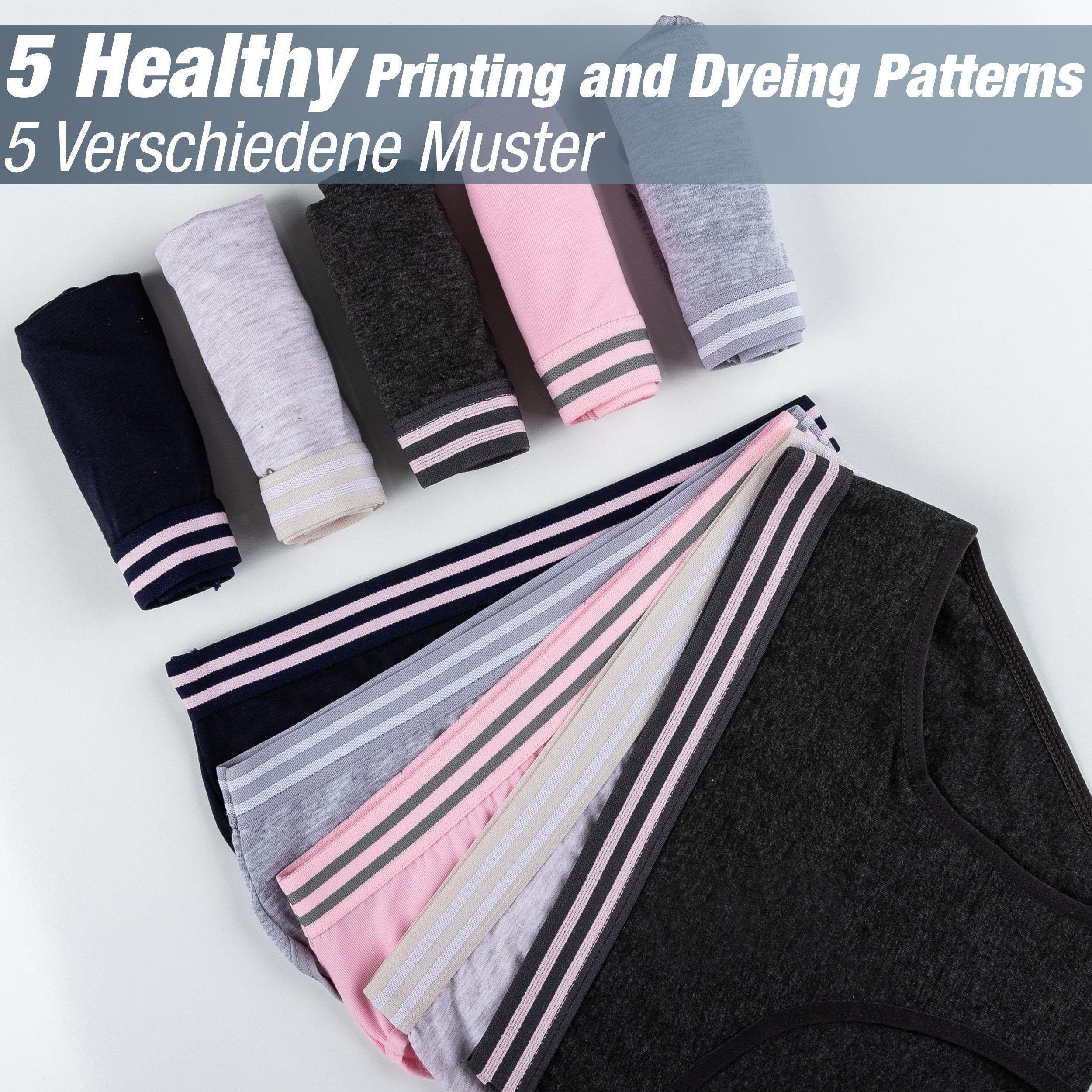 LOREZA Slip 10er Set Mädchen Slips - Streifen - Bunt (Spar-Packung, 10-St)