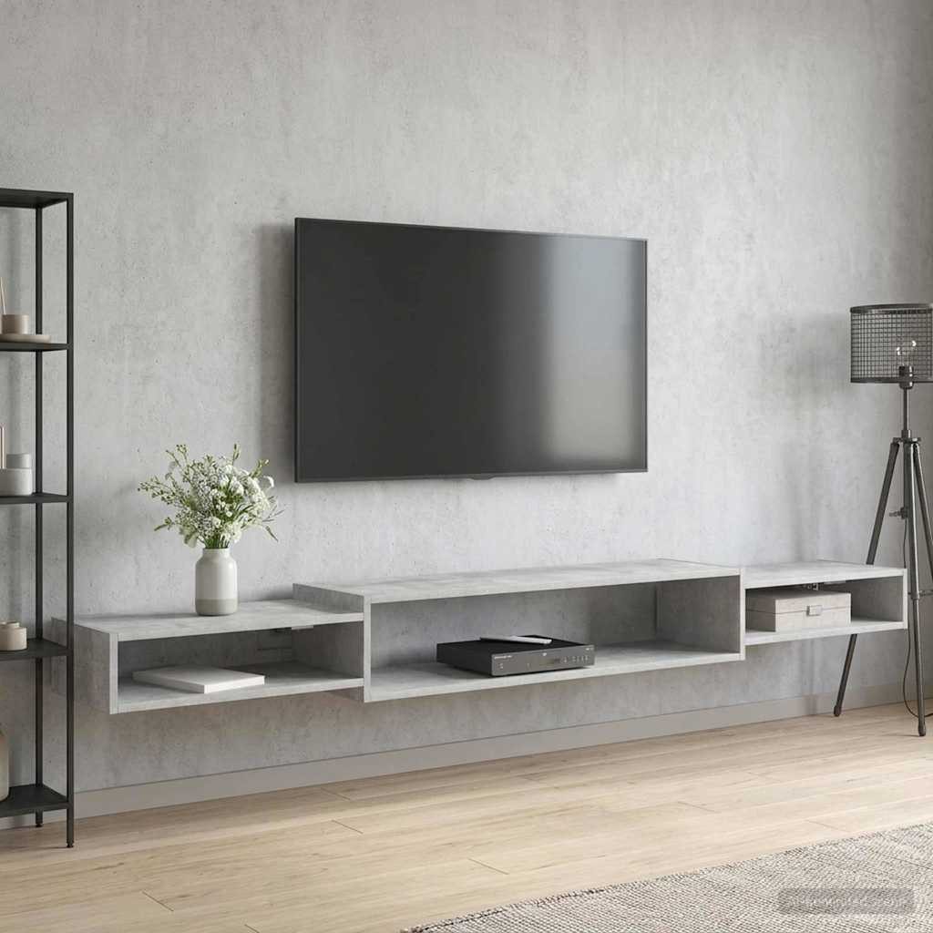 vidaXL Regal Wandmontierter TV-Schrank Wandhalterung Betongrau, 1-tlg.