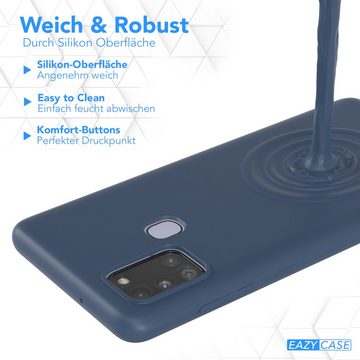 EAZY CASE Handyhülle TPU Hülle für Samsung Galaxy A21s 6,5 Zoll, Schutzhülle mit Kameraschutz telefonhülle elastisch Bumper Dunkelblau
