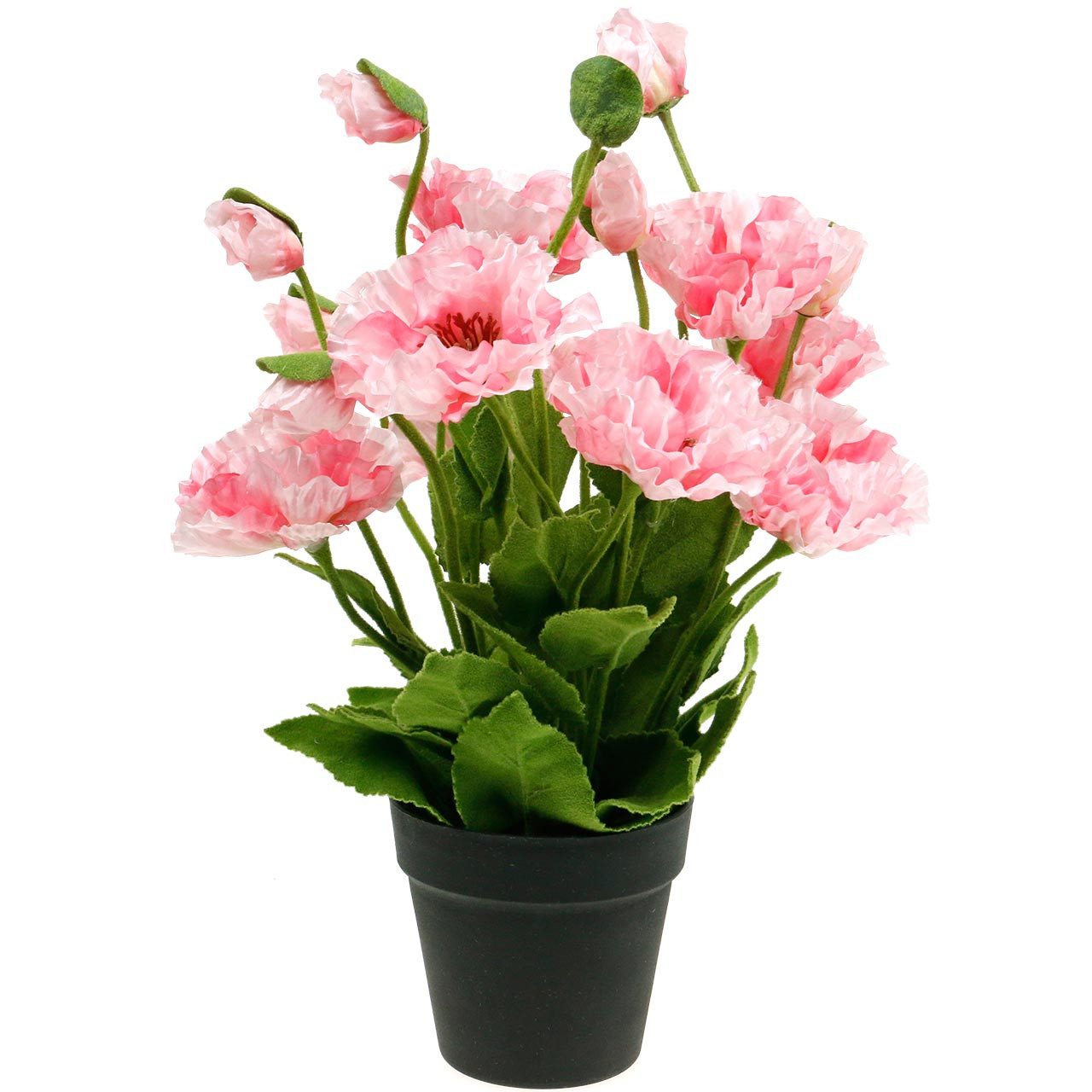 Kunstblume Orientalischer Mohn Rosa, Künstliche Blumen im Topf, Pflegeleichte