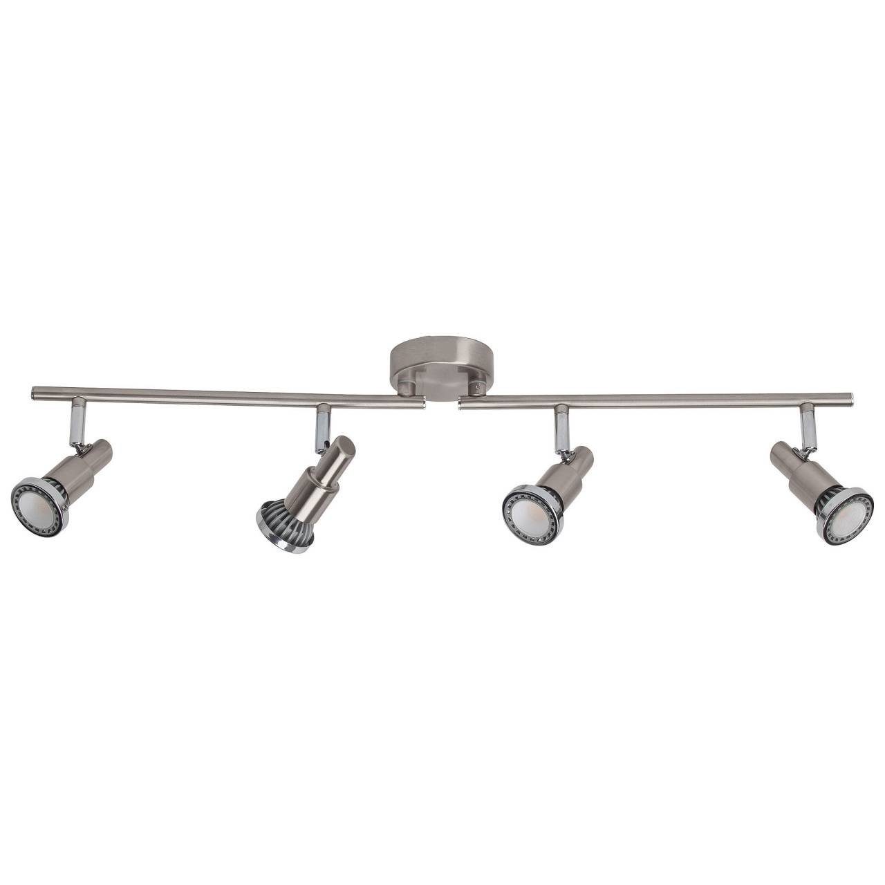 Spotrohr 3000K, LED-PAR51, GU10, 4x Lampe Ryan 5W 4flg Deckenleuchte eisen/chrom LED- Brilliant Ryan, LED