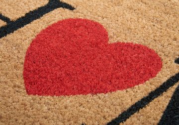 Fußmatte Mix Mats Kokos Home With Heart, HANSE Home, rechteckig, Höhe: 15 mm, Kokos, Schmutzfangmatte, Outdoor, Rutschfest, Innen, Kokosmatte, Flur