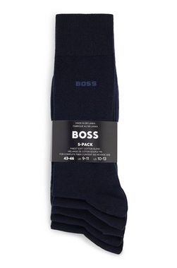 BOSS Businesssocken 5P RS Uni Col CC (Packung, 5-Paar, 5er) mit BOSS Schriftzug