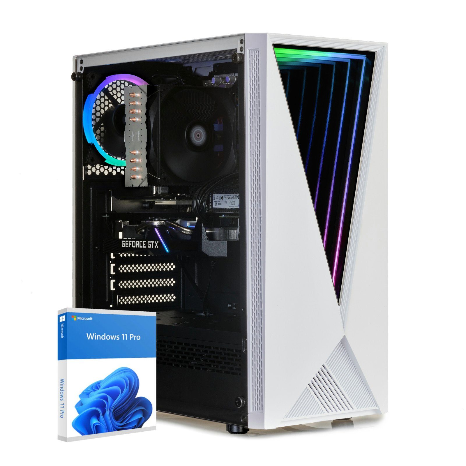 dcl24.de RGB Gaming-PC (AMD Ryzen 5 4500, GTX 1650, 16 GB RAM, 500 GB SSD,  Luftkühlung)
