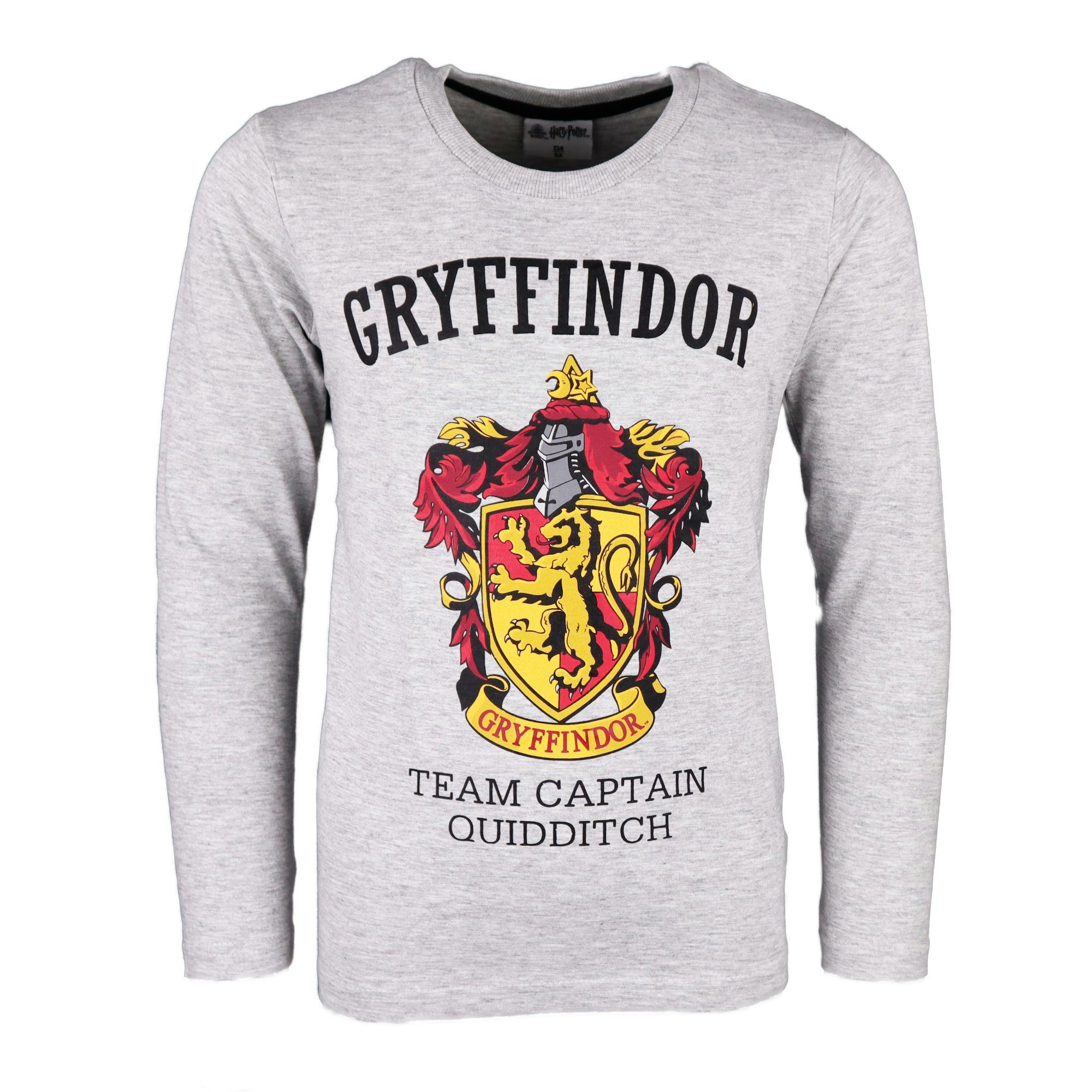 Harry Potter Langarmshirt Gryffindor Team Gr. Quidditch Captain bis 134 164, Grau Shirt Kinder langarm