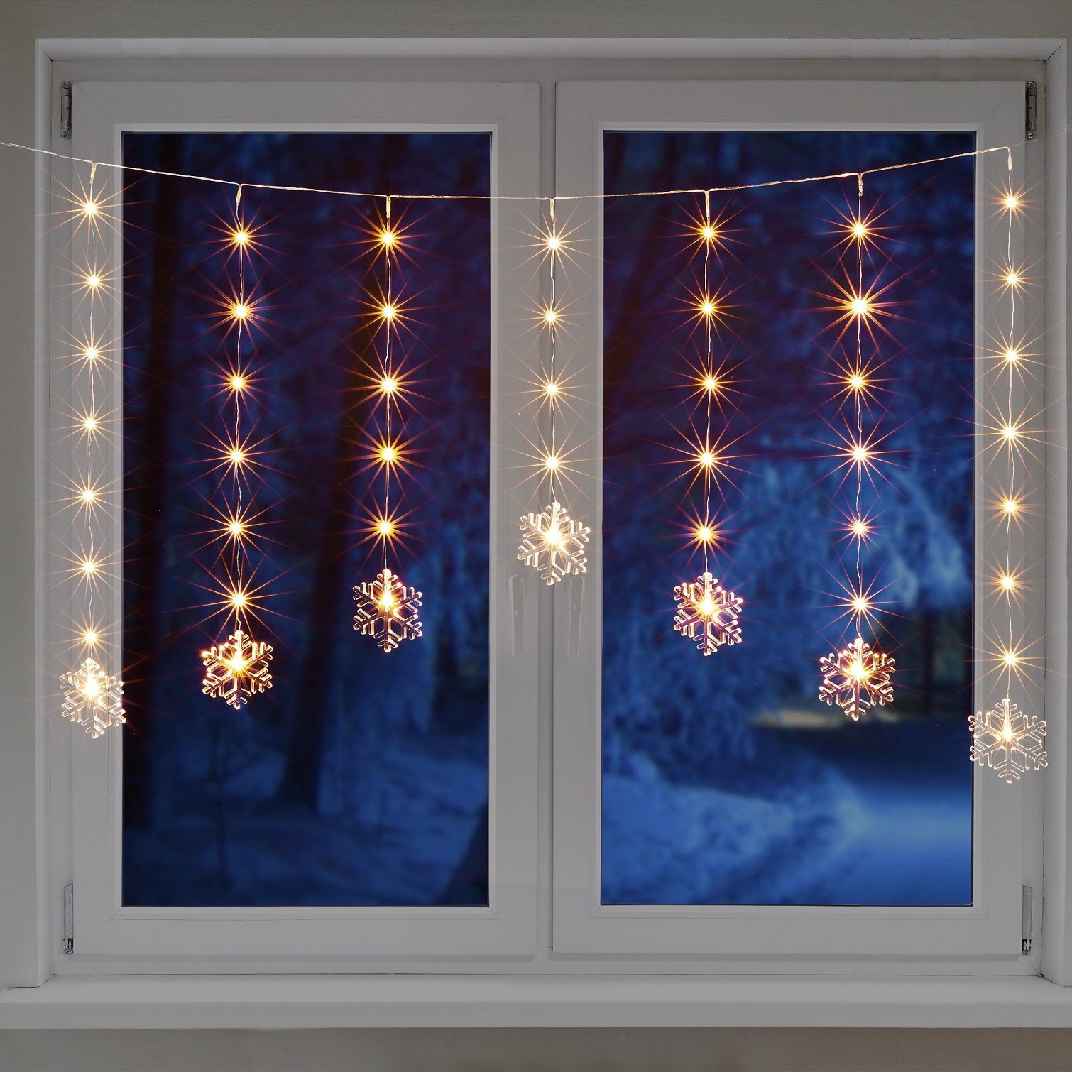 GartenHero LED-Lichtervorhang »47 LED Vorhang warmweiß Lichterkette  Lichternetz Lichtervorhang Weihnachten Deko«